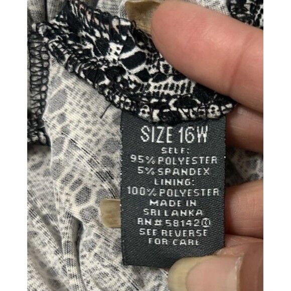 Dressbarn Collection Black Shutter Pleat Sleeveless V Neck Sheath Dress 16W - Picture 10 of 10